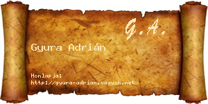 Gyura Adrián névjegykártya
